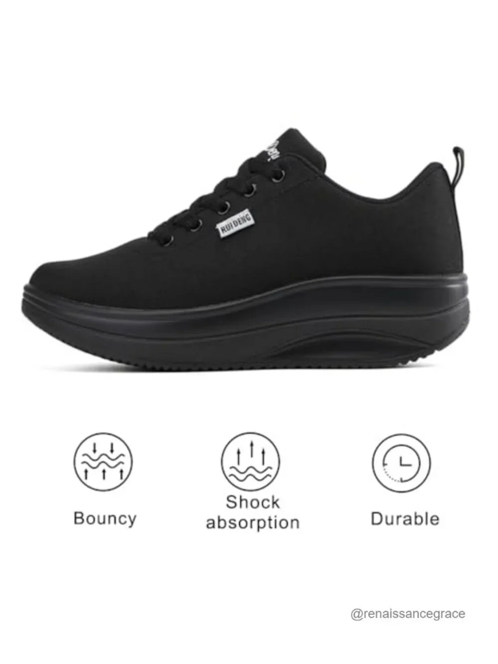 Women's Platform Sneakers Slip Resistant 2 Inch Wedge Comfortable Walking Shoes